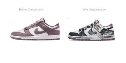 Sneakers Personalizzate Nike Dunk Post-Apocalyptic Wasteland Graffiti, Scarpe da Skate Trendy Nere a Profilo Basso per Uomo platinumshop