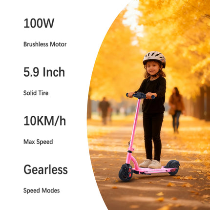 Monopattino elettrico AATOTMGO per bambini dai 6 ai 12 anni. Velocità massima: 16 km/h. Raggio d'azione: da 10 a 15 km. Pieghevole. Potenza: 125 W. 3 velocità, luci a LED, carico massimo: 70 kg.