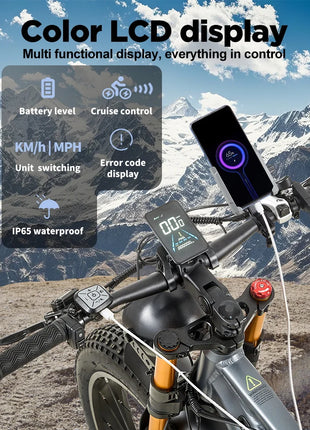 BURCHDA RX80 Bicicletta Elettrica per Adulti, Motore 1000W, Batteria 48V20AH960WH, E-bike con Pneumatici Fat da 26 Pollici per Tutti i Terreni, 45KM/H, E-Mountain Bike