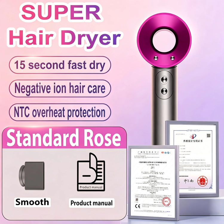 SenCiciMen 6 IN 1 Super Hair Dryer Negative Ion Hair Care Hairdryer With Auto-Wrap Curling Tools Home Appliances Powerful Blow dryer Tourist Styling Tools Holiday Gift for Women