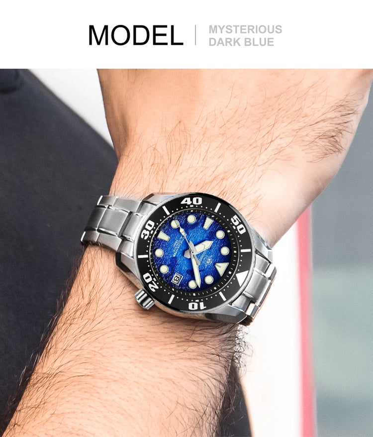 ADDIESDIVE Watches For Men Sapphire Luxury NH35 Mechanical Wristwatch 200m Waterproof Ceramic Bezel BGW9 Luminous Diving Watch