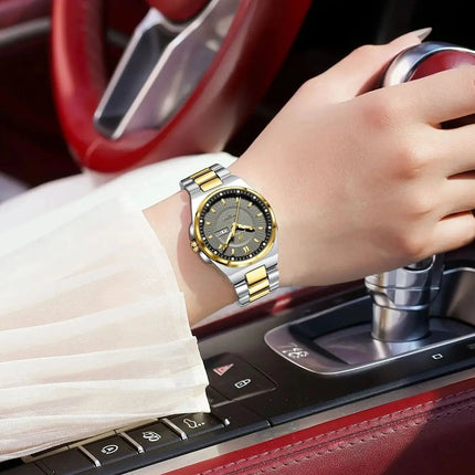 Orologio da Donna POEDAGAR Elegante con Data e Giorno della Settimana, Movimento al Quarzo, Acciaio Inossidabile, Luminoso e Impermeabile platinumshop