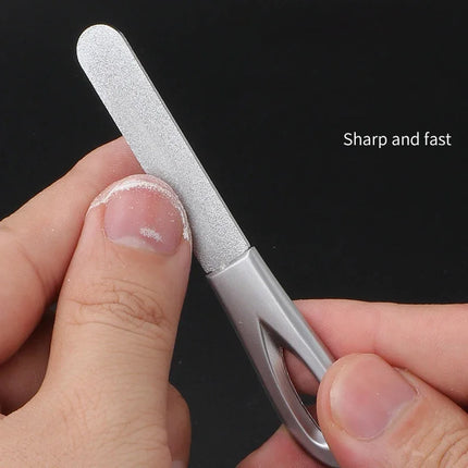 Stainless Steel Diamond Grit Nail File for Hard Thick Nails Durable Hypoallergenic Manicure Pedicure Tool Reusable Finger Toe Ca 2026