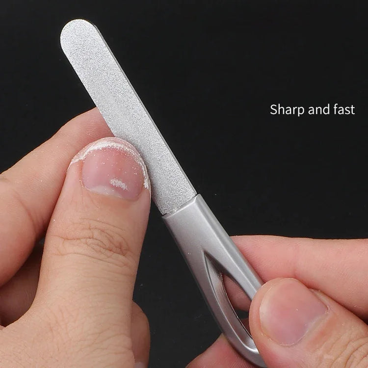 Stainless Steel Diamond Grit Nail File for Hard Thick Nails Durable Hypoallergenic Manicure Pedicure Tool Reusable Finger Toe Ca 2026
