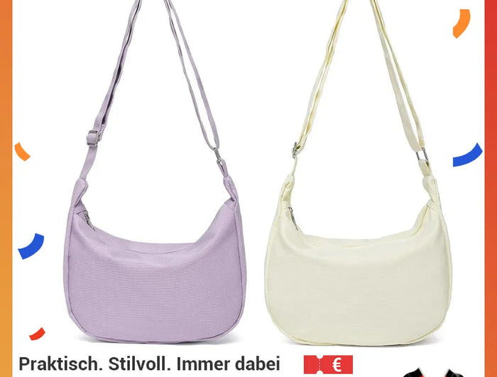Miss Lulu 2-Piece Set-Large Capacity & Adjustable Shoulder belt-WOMEN'S Crescent Crossbody bag Casual PlatiNum