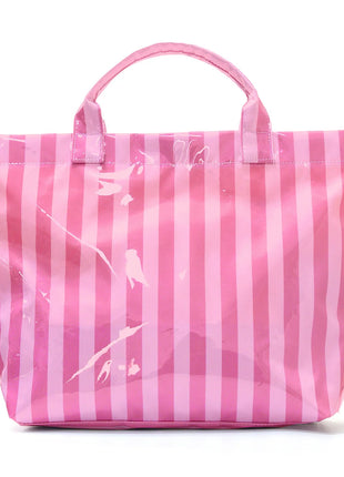 Sac cabas en PVC à rayures, sac à bandoulière de voyage et pour les trajets quotidiens de grande capacité | Sac léger avec fermeture magnétique et poche intérieure zippée