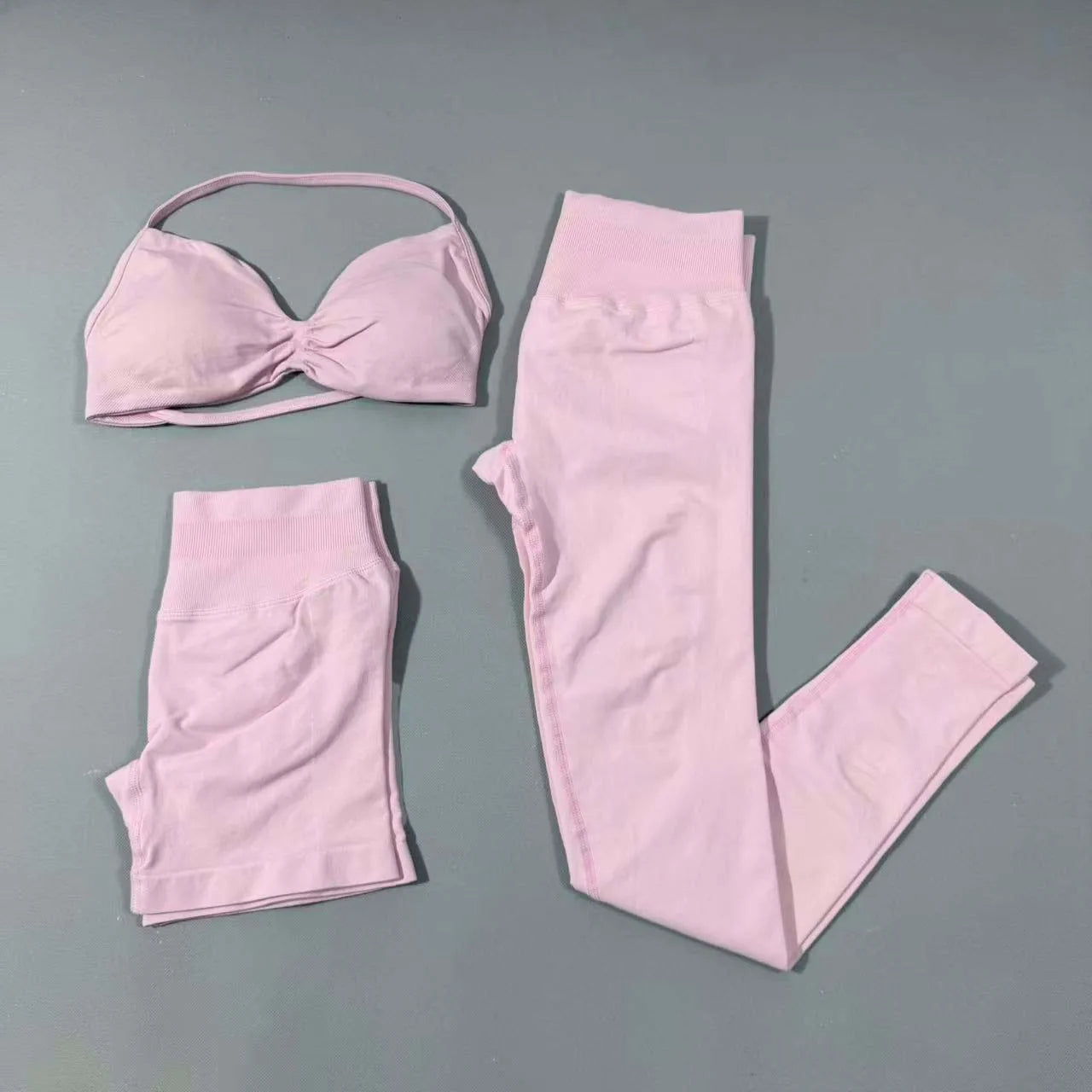 Yoga fitness set 3pcs Impact Gym Set Women Bras and Yoga Set High Waist Scrunch Seamless Shorts Fitness Clothes Activewear Work