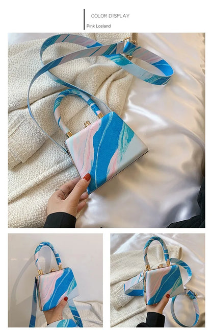 2022 New Fashion Sweet Mini Pillow Handbag Japanese Printed Scenery Net Red One Shoulder Portable Crossbody Bag