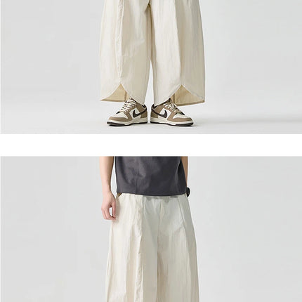 2026 Pantaloni estivi a gamba larga Vendite da uomo Pantaloni casual Stili giapponesi Samurai Costume Harun Pantaloni da uomo Pantaloni lanterna Pantaloni sportivi