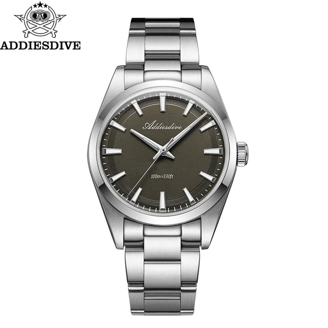 ADDIESDIVE Luxury Men's Steel Watch Bubble Mirror Glass Quartz Watch BGW9 Blue Luminous 100ATM Analog Watch Reloj Hombre AD2066