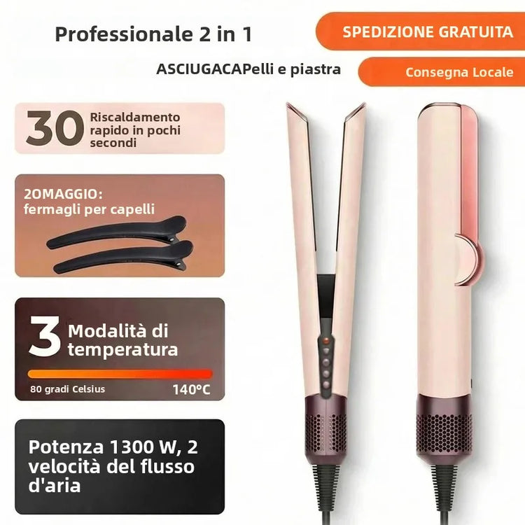 SenCiciMen 2 IN 1 Hair-care Airstrait Hair Straightener Hair Dryer Negative Ion Hair Styler Long-Lasting Styling Tool Hairdryer