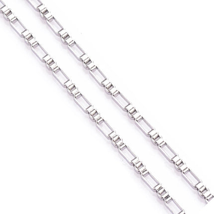 New 1 piece Stainless Steel Square Pearl Chain Necklace 3:1 Handmade Box Chain DIY Jewelry Making Bracelet Anklet Necklace PlatiNum