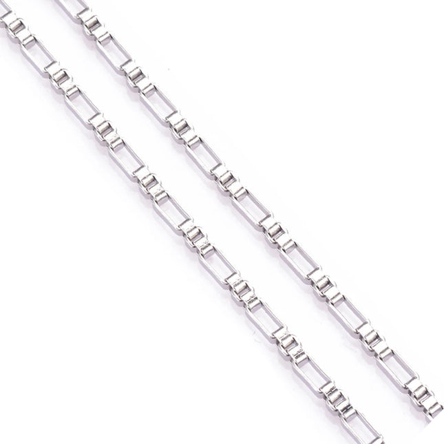New 1 piece Stainless Steel Square Pearl Chain Necklace 3:1 Handmade Box Chain DIY Jewelry Making Bracelet Anklet Necklace PlatiNum