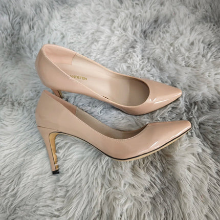 Décolleté da donna di grandi dimensioni Tacchi alti classici a punta Tacchi a spillo sexy da 9 cm Scarpe da festa di nozze rosse da donna eleganti e confortevoli platinumshop
