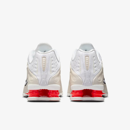 Nike Shox R4 Women's Running Shoes Low-Top Casual Comfort Breathable Wear-Resistant Support White Sail Crimson AR3565-103 PlatiNum