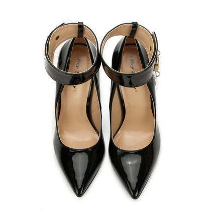 Scarpe décolleté sexy con tacco alto Scarpe da donna con cinturino alla caviglia Chiave Dec Designer di lusso con punta a punta Scarpe con tacco a spillo da donna nere rosse