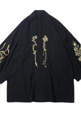 Trench da uomo ricamato in cotone Hanfu Lino Abito stile cinese Giacca cardigan Casual Kimono oversize 5XL Cappotto antico maschile