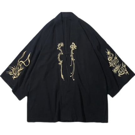 Trench da uomo ricamato in cotone Hanfu Lino Abito stile cinese Giacca cardigan Casual Kimono oversize 5XL Cappotto antico maschile