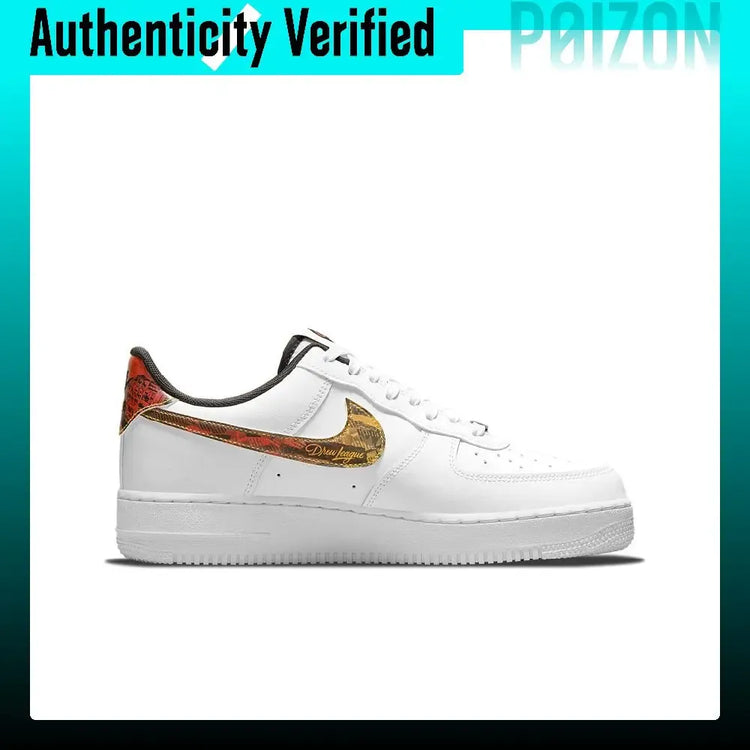 Nike Air Force 1 Skateboard Shoes Unisex Low Top White/Orange DM7578-100