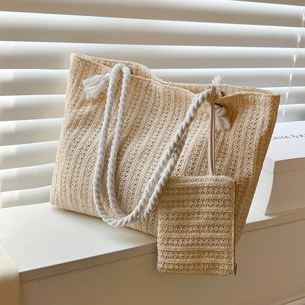 Designer Women's Bags Fashion Large Capacity Straw Tote Bag Summer Beach Bag Casual Big Bali Bag