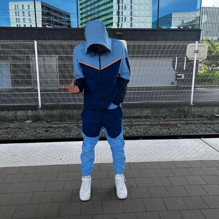 2025 Tracksuits Sports Suit Men's Hoodie Fashion Casual Sports Zipper Jacket Jacket Trousers Suitpant Sets Men New in Men's Sets PlatiNum