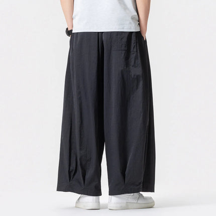 Pantaloni Harem Oversize da Uomo Leggeri Sottili Traspiranti Tinta Unita Stile Harajuku Gamba Larga Casual Moda Pantaloni Dritti Uomo 5XL