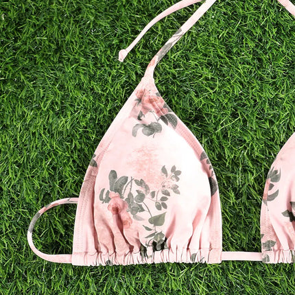 Miyouj Bikini Stampato con Fascia 2026, Costume da Bagno a Triangolo Tre Pezzi a Vita Bassa, Biquini Donna, Abbigliamento da Mare Estivo platinumshop