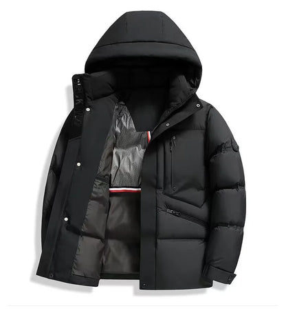 2025 Autumn/Winter New Men's Hooded Down Jacket New National Standard White Duck Down Thickened Warm Youth Leisure Coat