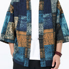Linen Shirts Ethnic Style with Yukata Print for Men and Women, Asian Clothing, Japanese Harajuku Kimono, Men's Retro Shirts
