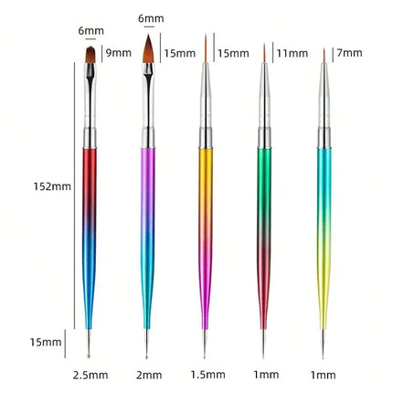 5Pc Nails Art Dotting Pen Acrylic Drawing Liner Supplies Brush Rhinestone Gems Picker UV Gel Painting Manicure Accessoires Tools 2028