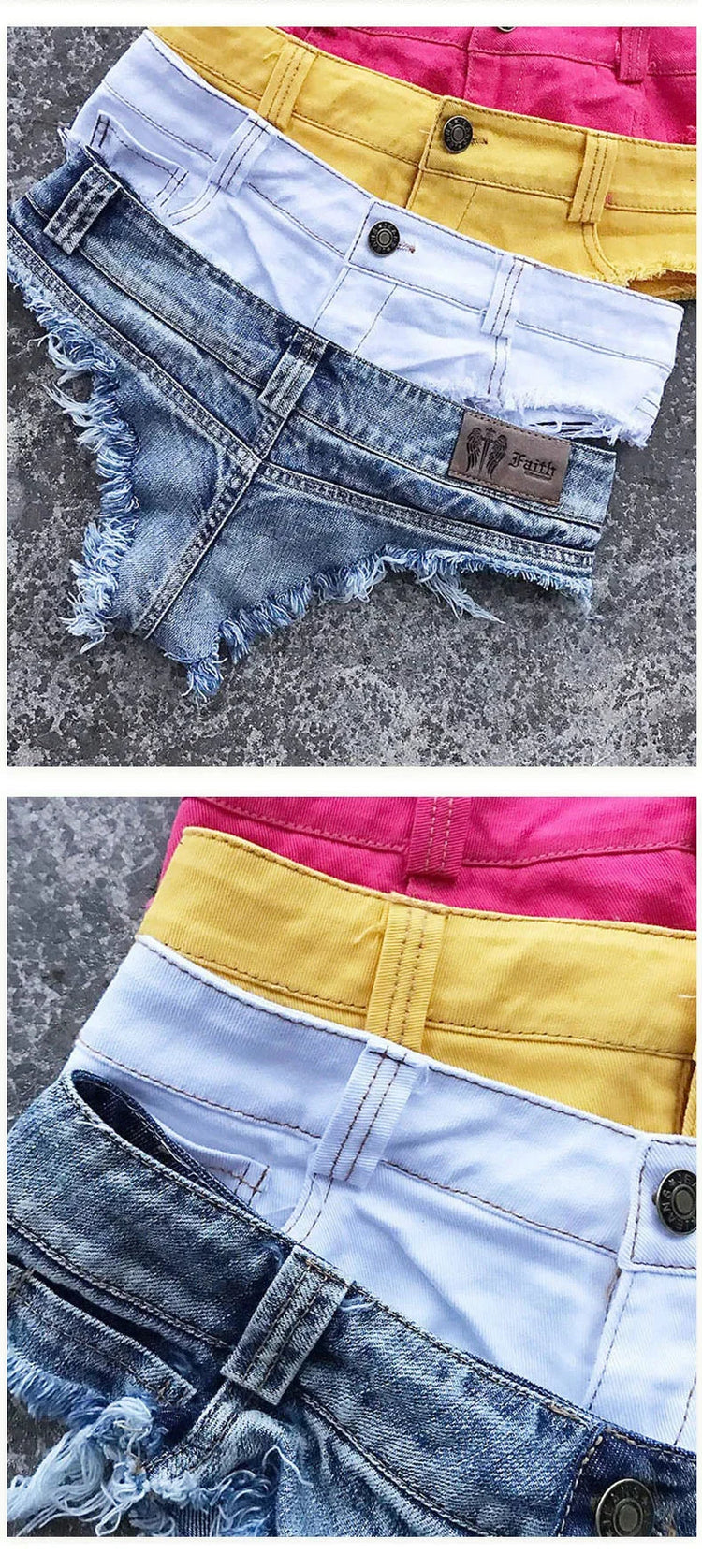 Women's Denim Shorts StreetWear Y2k Low Waisted Denim Beach Bikini Retro Super Shorts Nightclub Bar Pole Dance Clotheshot Summer PlatiNum