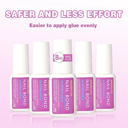 Nail Polish Adhesive, Brush-Equipped, Fast-Drying Glue, Suitable for Nail Salons for Attaching Rhinestones and Nail Pieces. High-Strength Nail Polish.