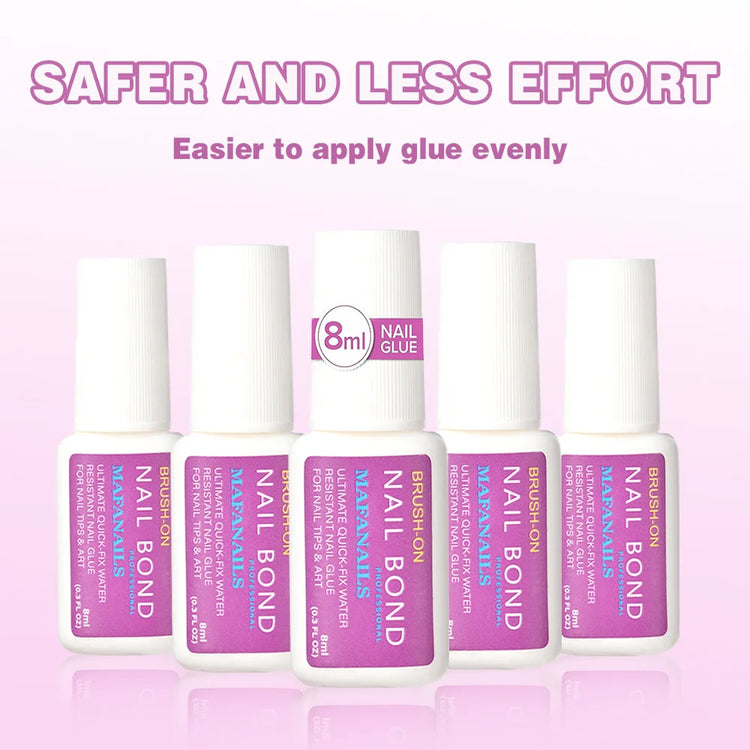 Nail Polish Adhesive, Brush-Equipped, Fast-Drying Glue, Suitable for Nail Salons for Attaching Rhinestones and Nail Pieces. High-Strength Nail Polish.