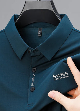 BROWON 2025 Été 2025 Tendances Polo T-shirt homme Manches courtes Anti-rides Col rabattu Mince Cool Business Tee Shirt Homme