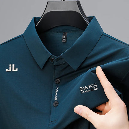 BROWON 2025 Summer 2025 Trends Polo Shirt Men's Short Sleeve Wrinkle-Resistant Turn-Down Collar Slim Cool Business Tee Shirt Homme