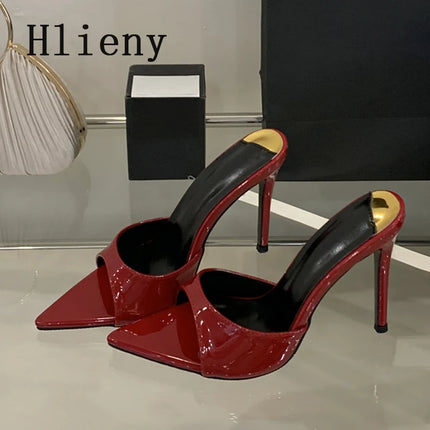 Hlieny 2026 Summer Fashion Stiletto Heels Women's Pointed Slippers Banquet Dress Sandals Party Wedding Mule Presentations Game Manufacturers Shoes