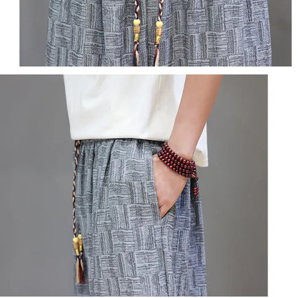 Pantaloni a Gamba Larga Stile Cinese in Corduroy, Pantaloni Lantern da Uomo, Comodi e Traspiranti per Autunno e Inverno, Jogger Casual