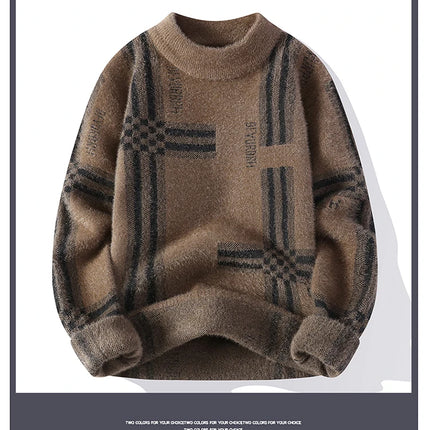 2025 New Winter Fashion Cashmere Sweater Men High Quality Comfortable Mens Sweaters Thick Warm Male Pullover