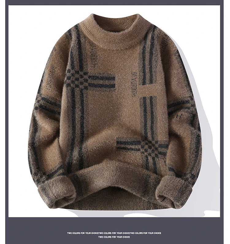2025 New Winter Fashion Cashmere Sweater Men High Quality Comfortable Mens Sweaters Thick Warm Male Pullover