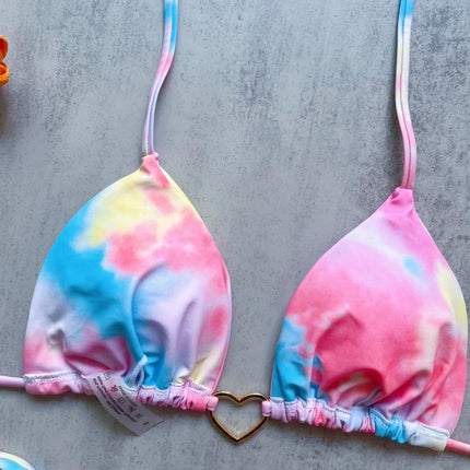 Costume da bagno bikini sexy da donna a tinta unita, due pezzi, rosso platinumshop