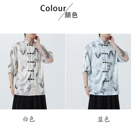 Camicie Stampate da Uomo, Stile Retrò Hawaiano, Traspiranti, Comode e Oversize con Maniche Corte