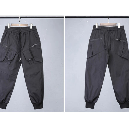 2026 New Streetwear Joggers Pants Men's Multi-Pockets Tactical Cargo Pant Black Utility Work Elastic Waist Casual Trousers