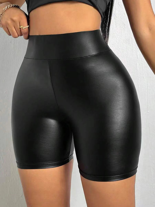 Women's coated shorts, elegant casual shorts, black shorts, tight shorts 289