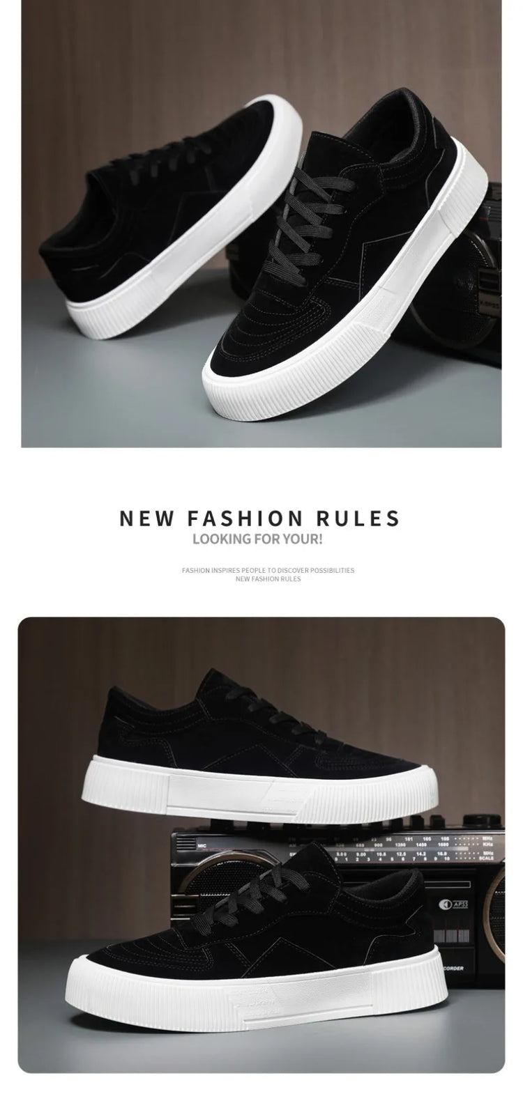 Men's Vulcanized Shoes Fashion Casual Sneakers Lace Up Platform Shoe High Quality Suede Casual Shoes for Men Sneakers Man Shoes