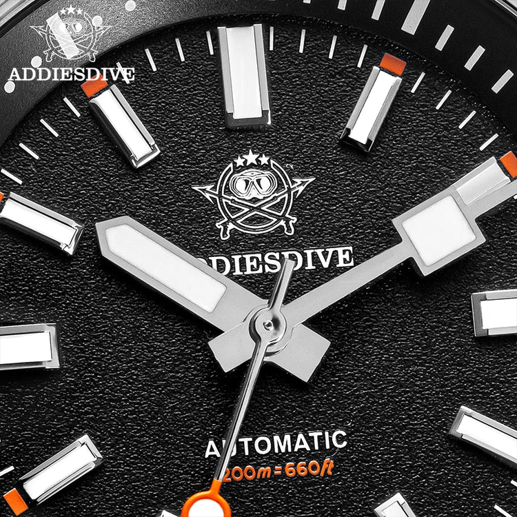 ADDIESDIVE Watch Men 42mm Sapphire 8215 Mechanical Wristwatch Transparent Back Cover 20Bar Waterproof Luminous Automatic Watch