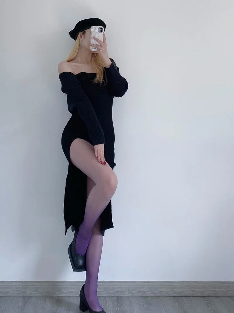 Calze viola 15D calzamaglia da donna colore caramella sfumato calze opache senza soluzione di continuità collant stretti pantaloni femminili Medias estate