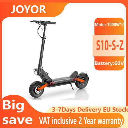 Monopattino elettrico fuoristrada JOYOR S10-S-Z 60V 18Ah Doppio Motore 2000W Pneumatici da 10 Pollici Pieghevole Urbano Portatile