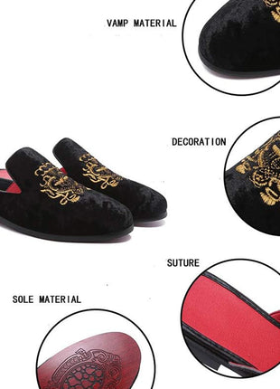 Pantofole antiusura in pelle da uomo Mocassini slip-on in velluto Scarpe da mulo alla moda