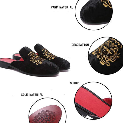 Pantofole antiusura in pelle da uomo Mocassini slip-on in velluto Scarpe da mulo alla moda