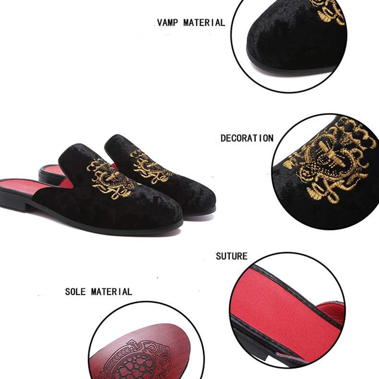 Pantofole antiusura in pelle da uomo Mocassini slip-on in velluto Scarpe da mulo alla moda